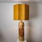 Grande Lampe en Céramique avec Abat-Jour en Soie par R Houben, 1960s 13