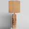 Grande Lampe en Céramique avec Abat-Jour en Soie par R Houben, 1960s 4