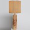 Large Ceramic Lamp with Custom Made Silk Lampshade by R Houben, 1960s, Image 4