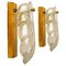 Apliques de pared italianos de cristal de Murano dorado de Barovier & Toso. Juego de 2, Imagen 5