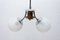 Lámpara de araña Art Déco de cromo y madera, años 30, Imagen 8