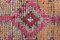 Alfombra de pasillo Oushak turca vintage de lana rosada hecha a mano, Imagen 7