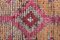 Vintage Turkish Pink Purple Oushak Handmade Wool Runner Rug 7