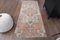 Petit Tapis Oushak Vintage en Laine Rouge 1