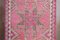 Vintage Turkish Pink Oushak Hand-Knotted Wool Runner Rug 7