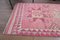 Alfombra de pasillo Oushak turca vintage de lana rosada, Imagen 6