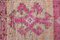 Alfombra de pasillo Oushak turca vintage de lana rosada, Imagen 8