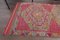 Vintage Turkish Pink Oushak Hand-Knotted Wool Runner Rug 6