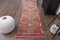 Vintage Turkish Pink Oushak Hand-Knotted Wool Runner Rug 1