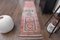 Vintage Turkish Pink Purple Oushak Handmade Wool Runner Rug, Image 1