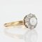 Antiker französischer Gänseblümchen Ring mit natürlicher Perle und Diamanten 8