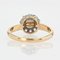 Antiker französischer Gänseblümchen Ring mit natürlicher Perle und Diamanten 11
