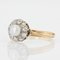 Antiker französischer Gänseblümchen Ring mit natürlicher Perle und Diamanten 6