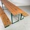 Vintage German Painted Beer Table and Benches, Set of 3 3