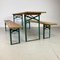 Vintage German Painted Beer Table and Benches, Set of 3, Image 4