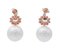 Retrò White Pearls, Aquamarine, Diamonds Rose Gold Earrings, Set of 2 3