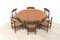 Mesa de comedor extensible Mid-Century vintage de teca y seis sillas de comedor, años 60. Juego de 7, Imagen 1