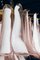 Rosafarbene und weiße Kronleuchter aus Muranoglas, 1980er 3