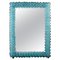 Aquamarine Blue Flower Murano Glass Mirror, 1970s 1