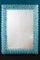 Aquamarine Blue Flower Murano Glass Mirror, 1970s, Image 3