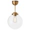Raw Brass Clear Glass Pendant Globe Ceiling Lamp from Konsthantverk 6