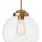 Raw Brass Clear Glass Pendant Globe Ceiling Lamp from Konsthantverk 3