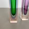 Italian Faceted Murano Glass Sommerso Vases by Flavio Poli, 1970s, Set of 2 6
