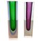 Italian Faceted Murano Glass Sommerso Vases by Flavio Poli, 1970s, Set of 2 1