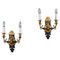 Charles X Chiseled and Gilt Bronze Sconces. Set of 2 17