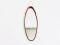 Mid-Century Oval Italian Teak Mirror, Image 1