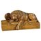 Antike Holzskulptur des Löwen von Lucerne, 1900er 1