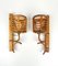 French Rattan & Bamboo Sconces Lantern by Louis Sognot, 1960s 3