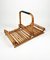 Mid-Century Italian Bamboo and Leather Magazine Rack, 1960s 6