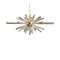 Lámpara de araña Sputnik de cristal de Murano cepillado dorado de Murano Glass, Imagen 1