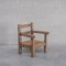 Mid-Century French Primitive Armchair in Oak and Rush, Image 8