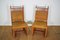 Chairs in Carved and Turned Wood with Velvet Seating, 1970s, Set of 2 2