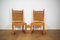 Chairs in Carved and Turned Wood with Velvet Seating, 1970s, Set of 2 1