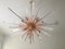 Rosafarbener ovaler Triedro Sputnik Kronleuchter aus Muranoglas von Murano Glas von Murano Glas 1