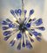 Lámpara de araña Sputnik con gotas de cristal de Murano en azul de Murano, Imagen 3