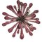 Lámpara de araña "Drops" Sputnik de cristal de Murano rubí de Murano Glass, Imagen 1