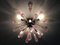 Rosafarbene "Drops" Sputnik Deckenlampe aus Muranoglas von Murano Glas 2