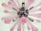 Rosafarbene "Drops" Sputnik Deckenlampe aus Muranoglas von Murano Glas 3
