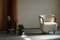 Art Deco White Bouclé Lounge Chairs, Set of 2 5