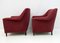 Poltrone Mid-Century moderne e divano curvo in velluto, Italia, anni '50, set di 3, Immagine 14