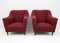 Mid-Century Modern Armchairs & Curved Sofa in Velvet, Italy, 1950s, Set of 3 3