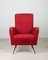 Vintage Red Fabric Armchair, 1950s 3