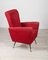 Roter Vintage Sessel, 1950er 2
