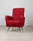 Roter Vintage Sessel, 1950er 1