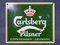 Emailliertes Werbeschild Carlsberg Beer, Dänemark, 1950er 1