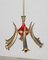 Vintage Metal & Brass Pendant Lamp, 1950s, Image 3